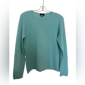 Charter Club Luxury 100% Cashmere Crewneck Sweater Size Large Cool Mint Color
